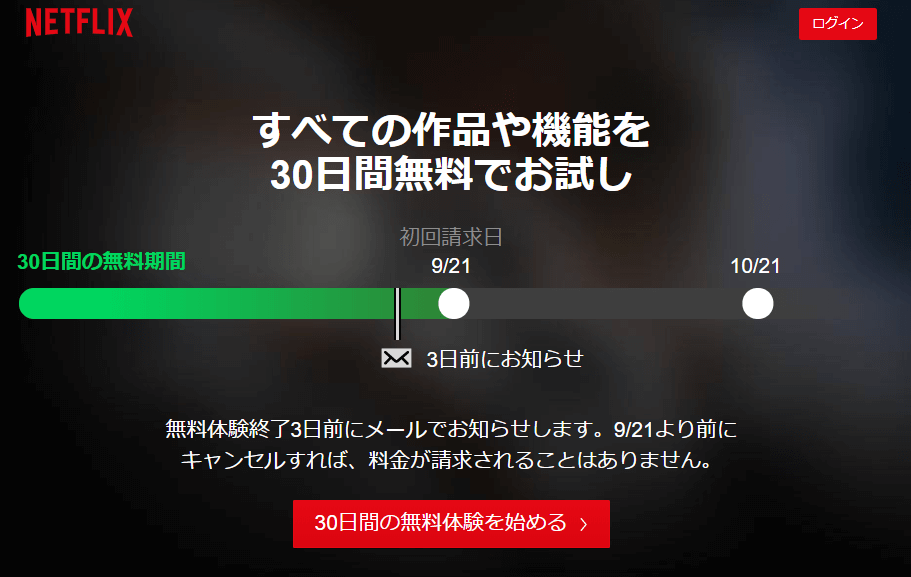 Netflixの登録手順１：公式サイトにアクセスする